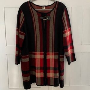 Anne Klein Long Plaid Sweater size XL/1X - VGUC